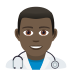 👨🏿‍⚕️ man health worker: dark skin tone display on JoyPixels